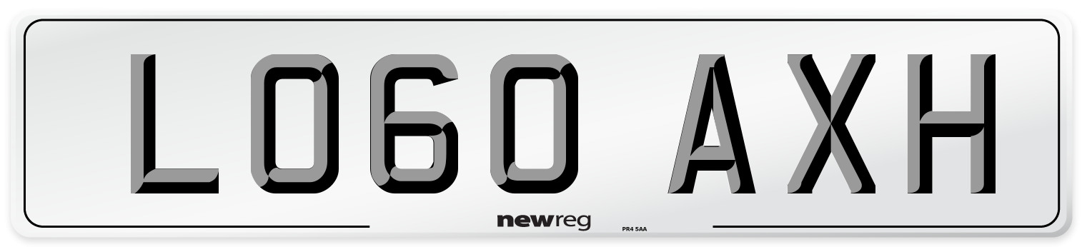 LO60 AXH Number Plate from New Reg